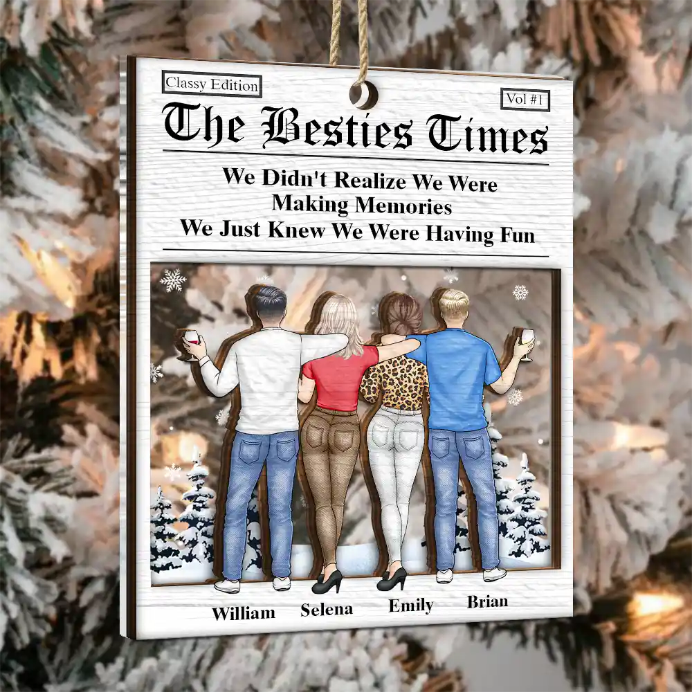 Besties We Just Knew We Were Having Fun - Personalized 2-Layered Mix Ornament - Image 3