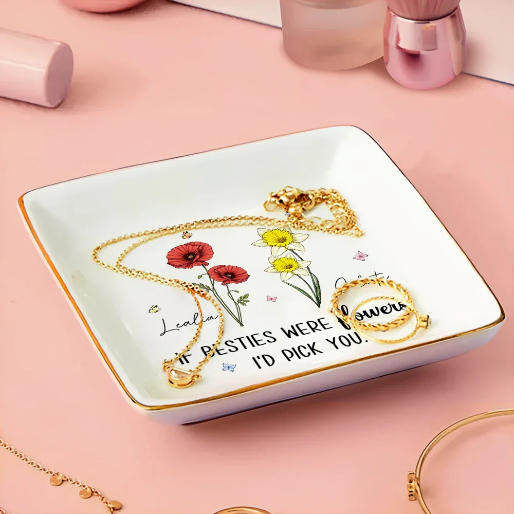 Besties Were Flowers I'd Pick You - Personalized Ring Dish - Image 3