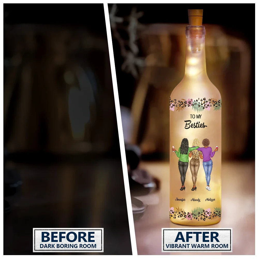 Besties You Are The Sister I Got To Choose - Personalized Bottle Light - Image 2