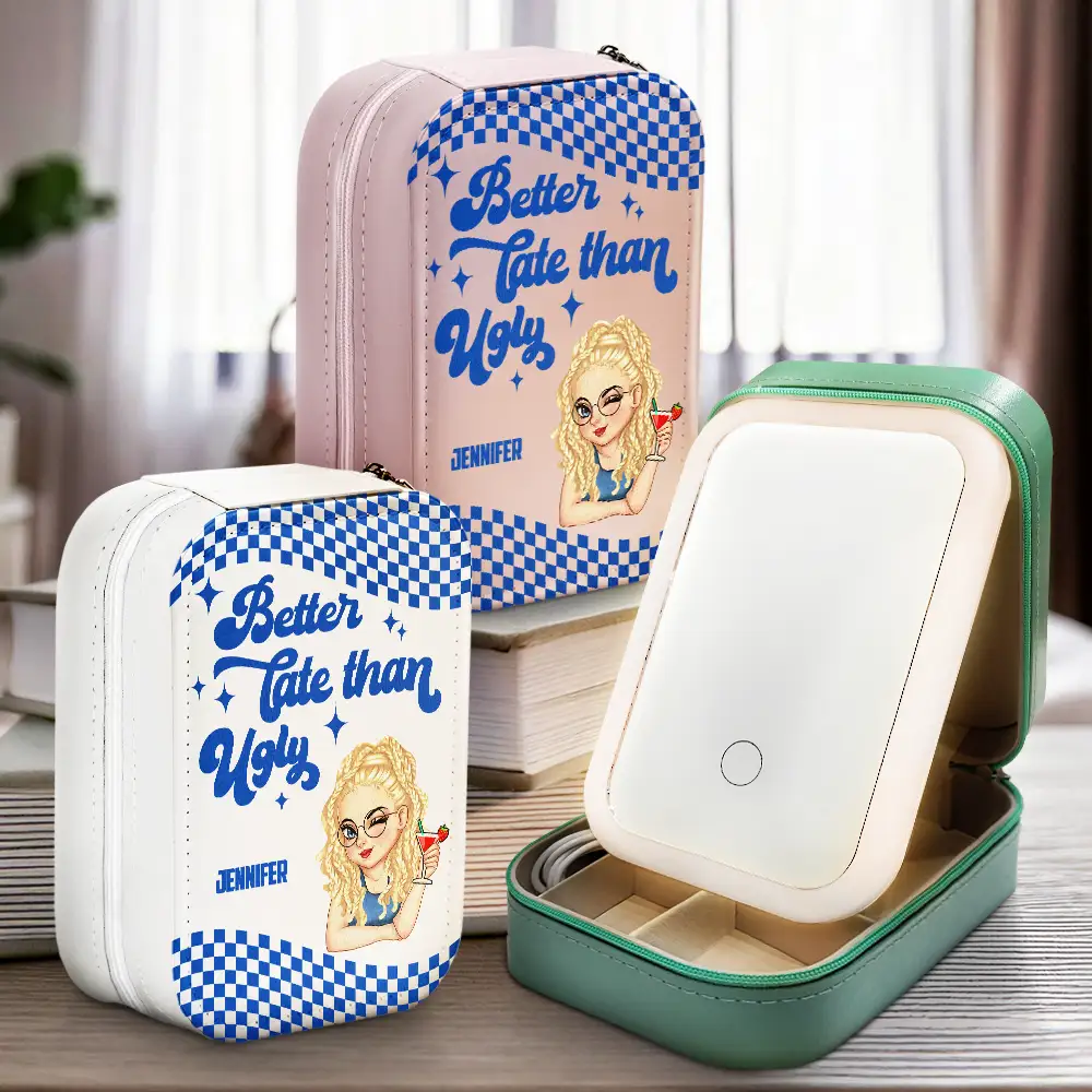 Better Late Than Ugly - Personalized Makeup Box With LED Mirror - Image 2