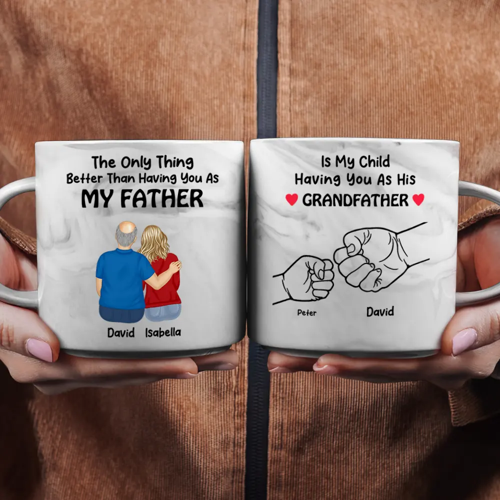 Better Than Having You As My Grandpa - Personalized Marble Mug - Image 2