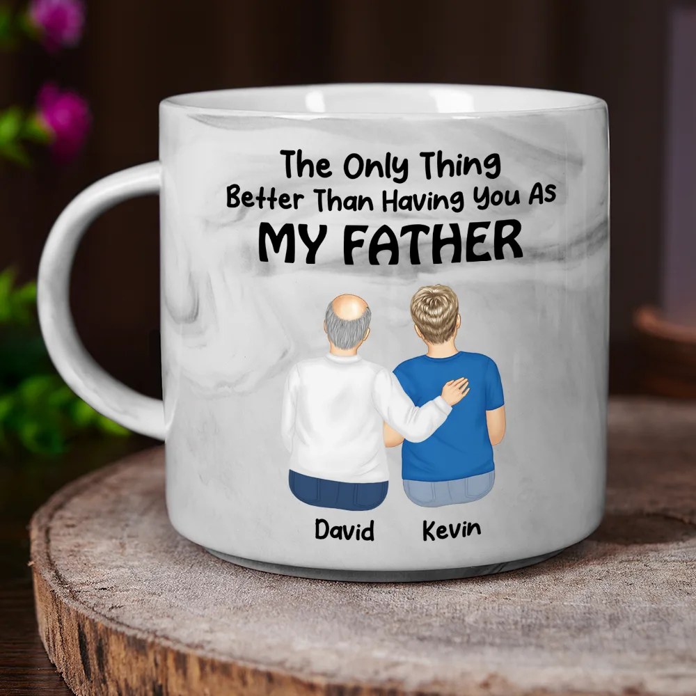 Better Than Having You As My Grandpa - Personalized Marble Mug - Image 3