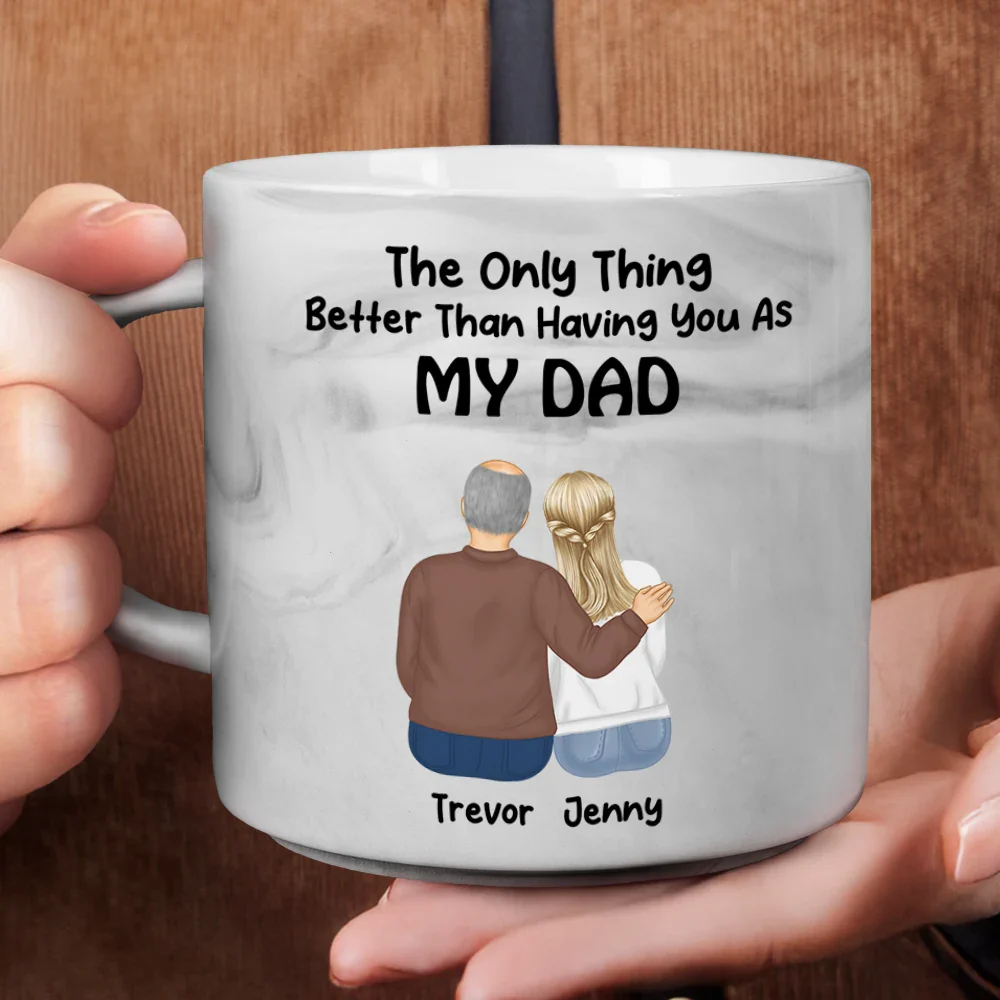 Better Than Having You As My Grandpa - Personalized Marble Mug - Image 4