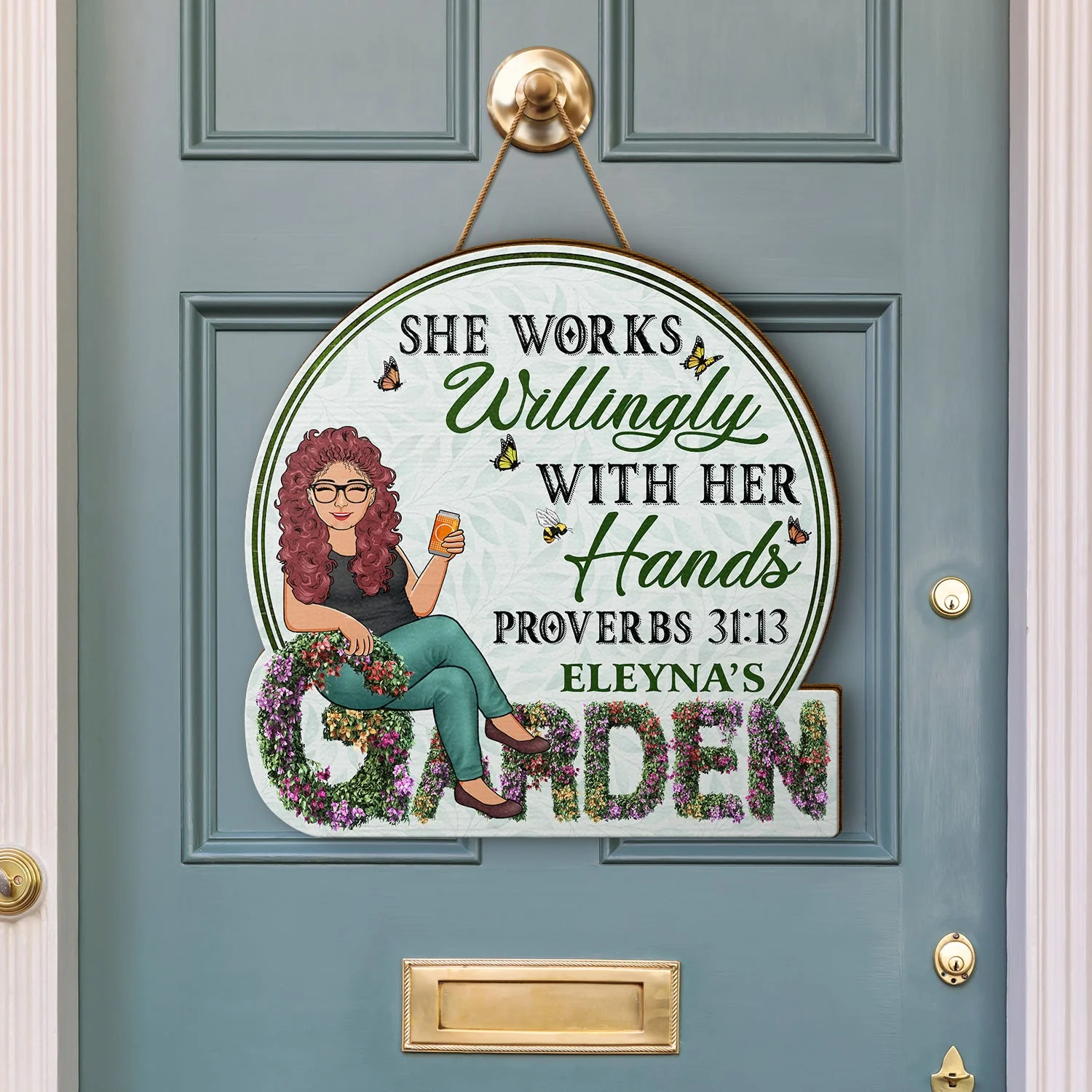 Beware A Crazy Plant Lady Lives Here - And Into The Garden I Go - Birthday, Housewarming Gift For Her, Him, Gardener, Outdoor Decor - Personalized Custom Shaped Wood Sign - Image 3