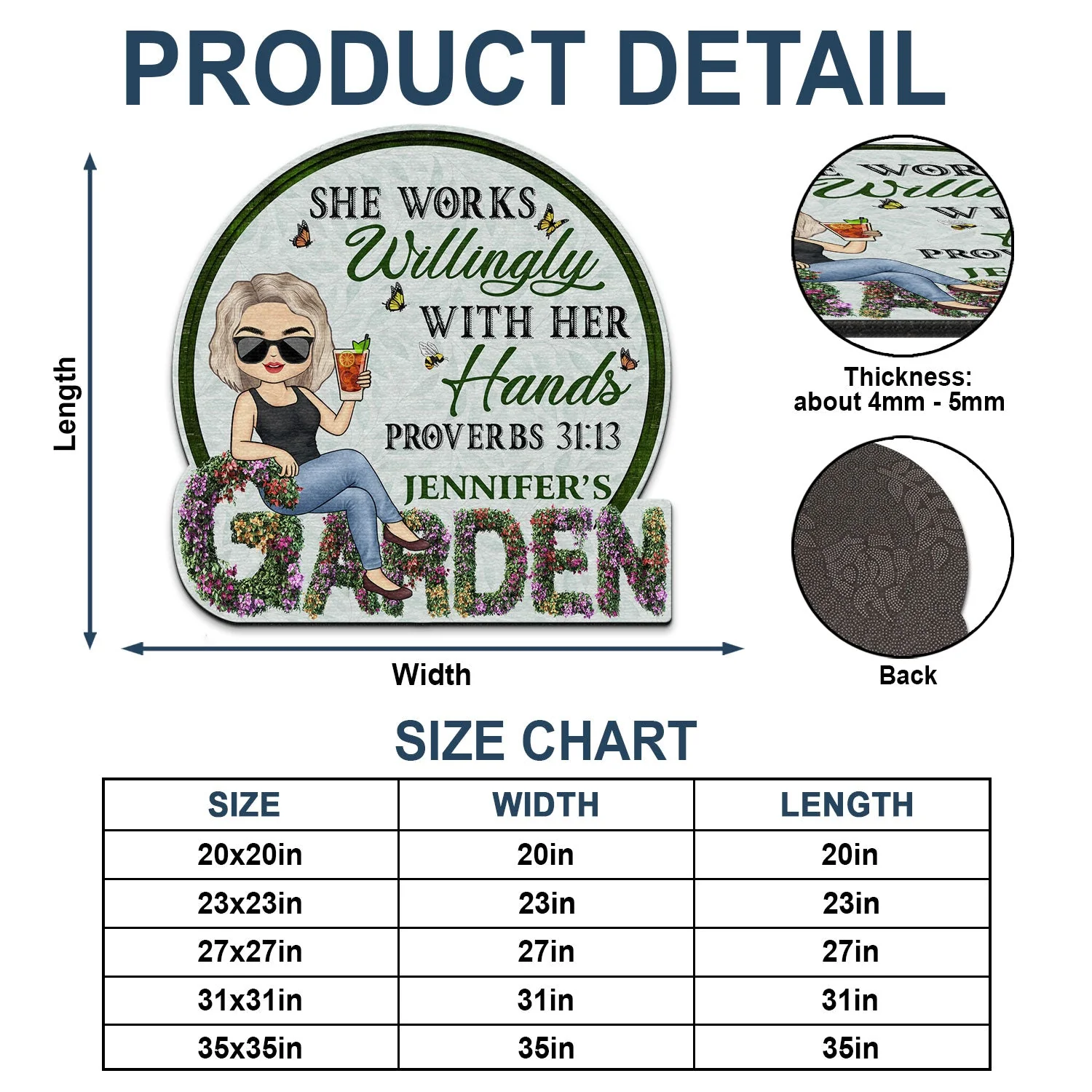 Beware A Crazy Plant Lady Lives Here - Gift For Garden Lovers - Personalized Custom Shaped Doormat - Image 5