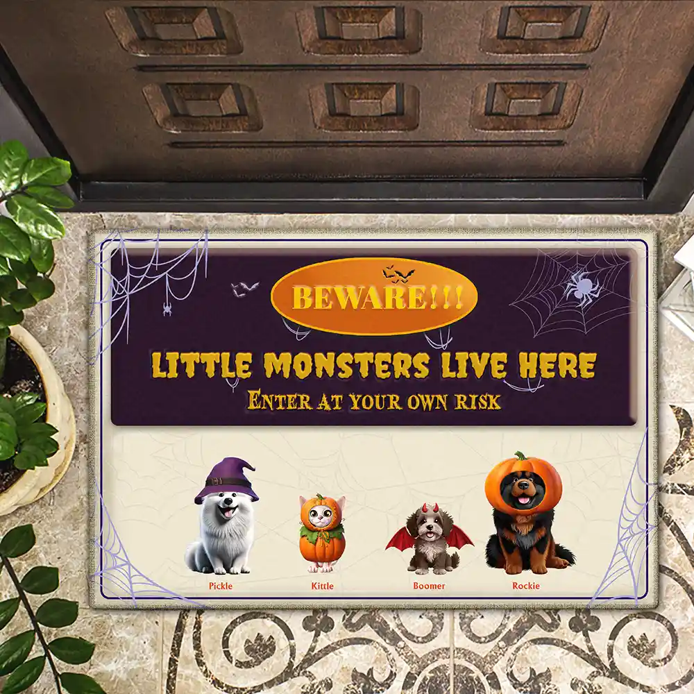 Beware Little Monsters In This Family - Personalized Doormat - Image 2