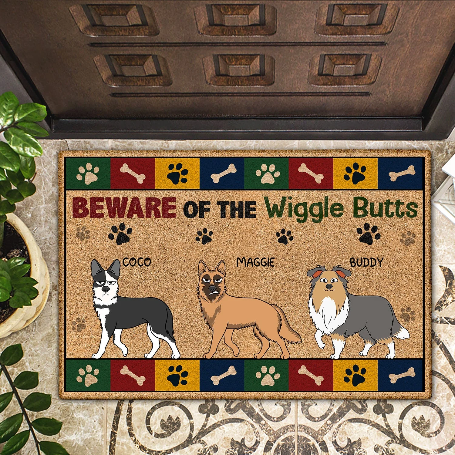 Beware Of The Wiggle Butt - Gift For Dog Lovers - Personalized Doormat - Image 2