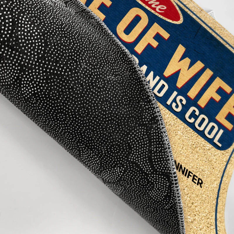 Beware Of Wife Pets Are Shady Husband Is Cool Couple Husband Wife - Gift For Dog Lovers - Personalized Custom Doormat - Image 3