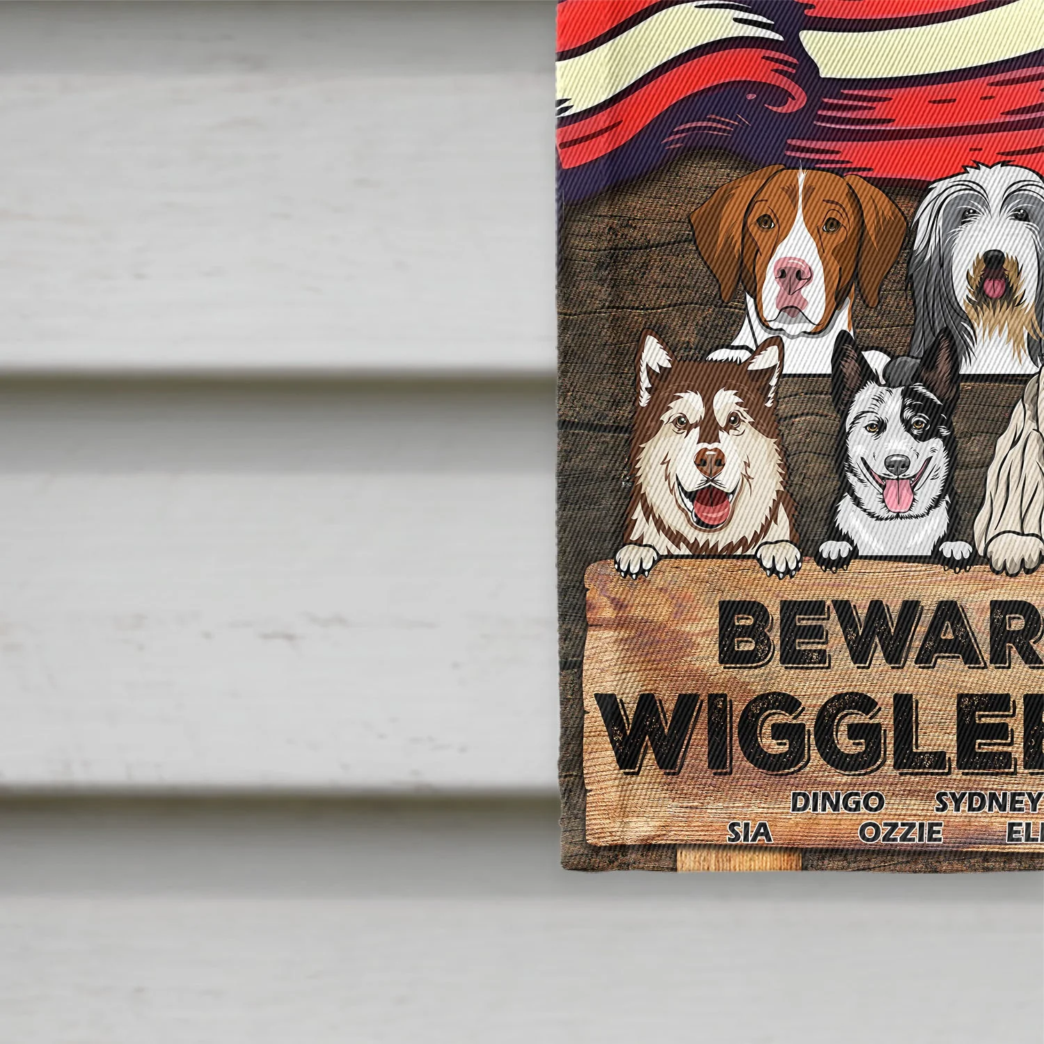Beware Of Wigglebutt Stars And Stripes - Gift For Dog Lovers - Personalized Custom Flag - Image 4