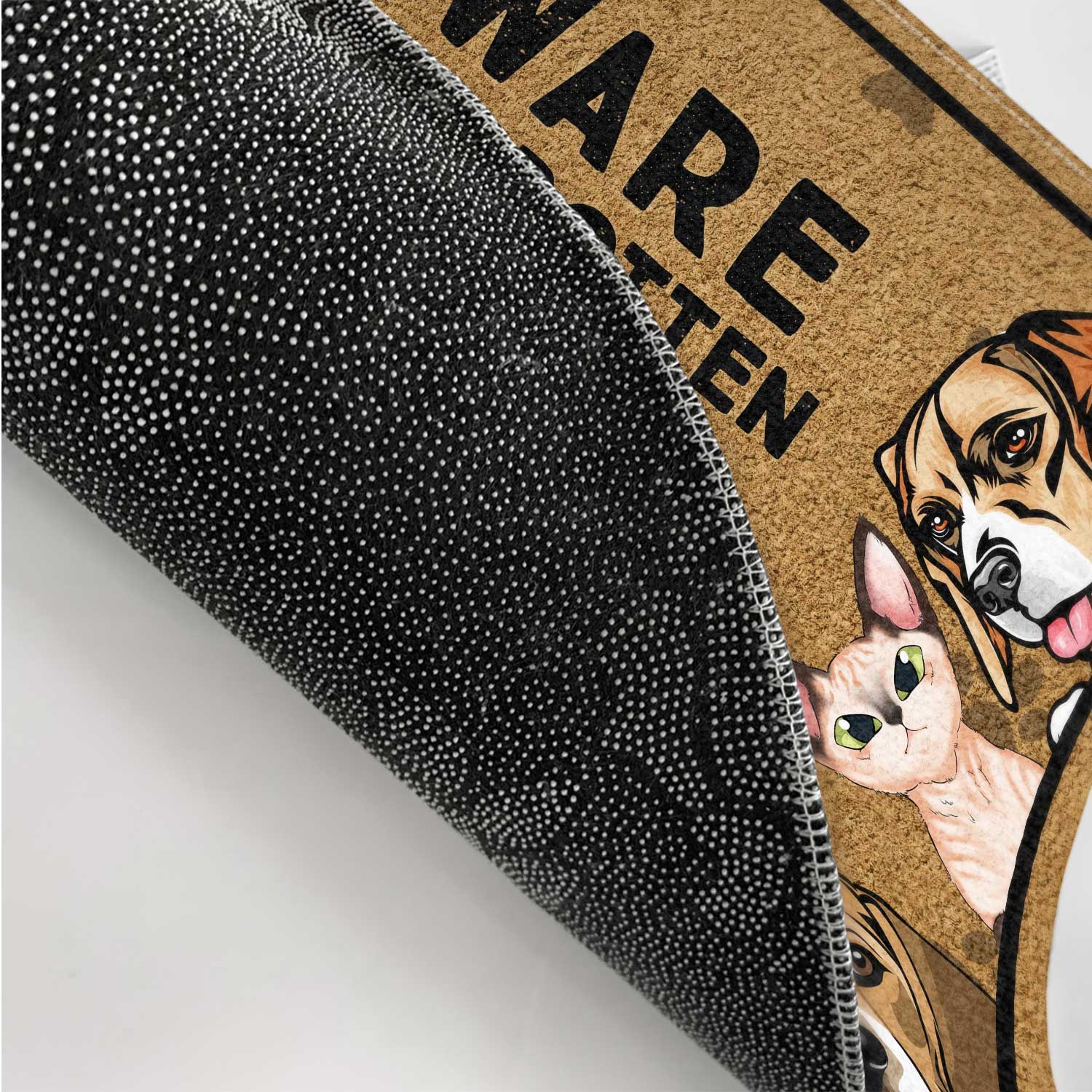 Beware Spoiled Rotten Dogs Live Here - Home Decor, Birthday, Housewarming Gift For Dog Lovers & Cat Lovers - Personalized Custom Doormat - Image 3