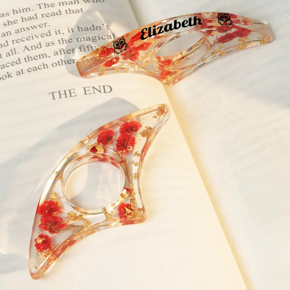 Birth Flower Book Lover - Personalized Resin Flower Page Holder - Image 3