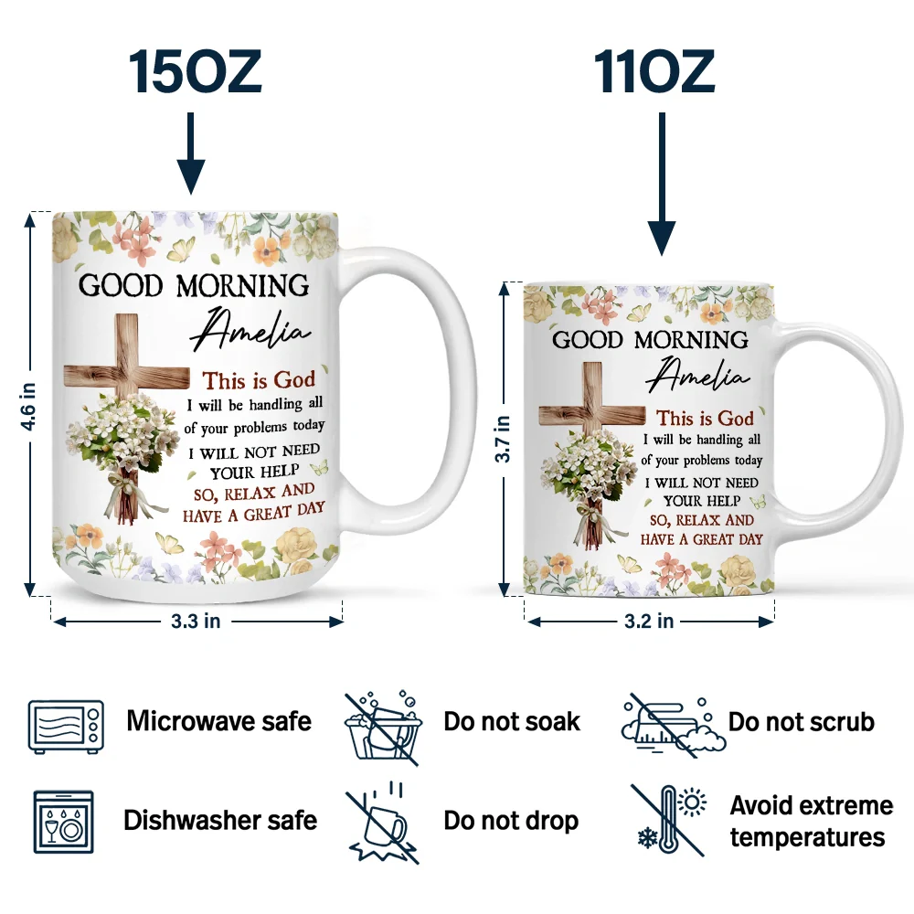 Birth Flower Bouquet Good Morning This Is God - Personalized Mug - Image 4
