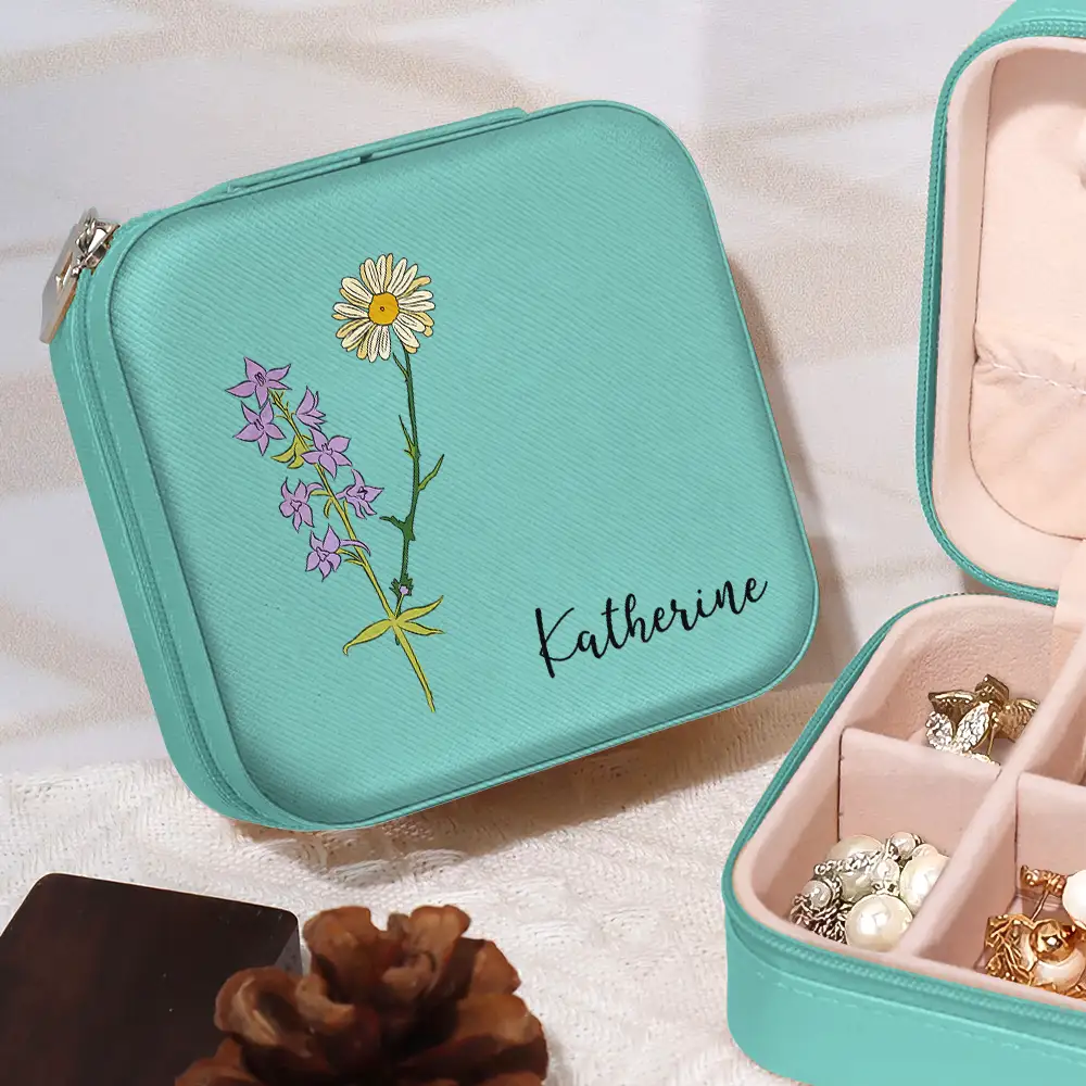 Birth Flower For Women - Personalized Jewelry Box - Image 4
