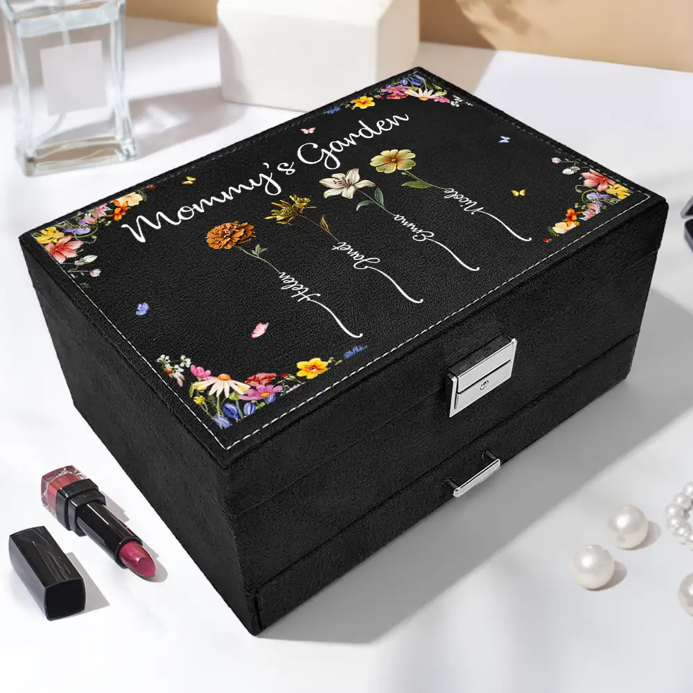 Birth Flower Grandma's Garden - Personalized Jewelry Storage Box - Image 5