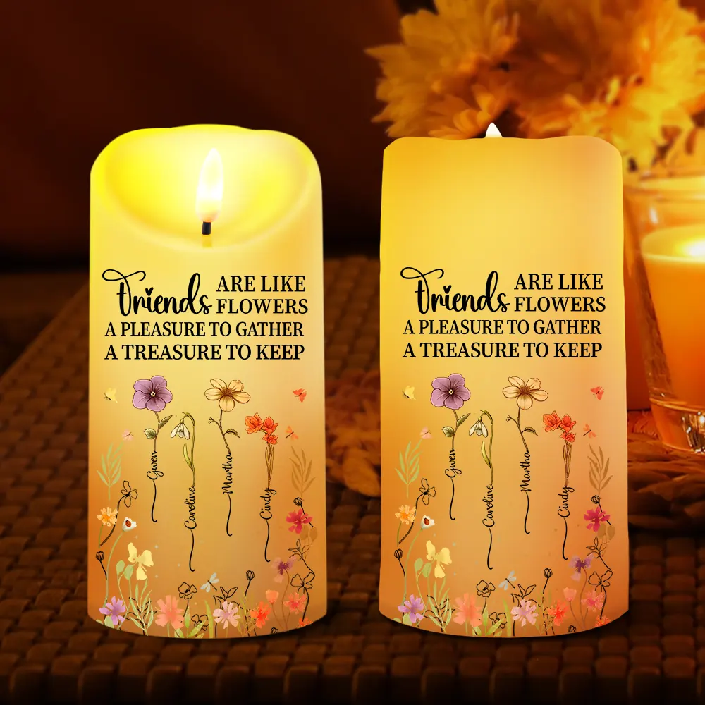 Birth Flower Grow An Old Friend - Personalized Flameless LED Candle - Image 2