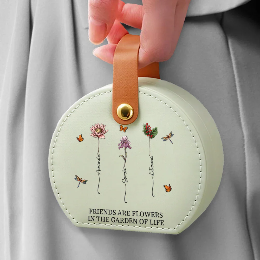 Birth Flower Grow An Old Friend - Personalized Jewelry Box With Handle - Image 5