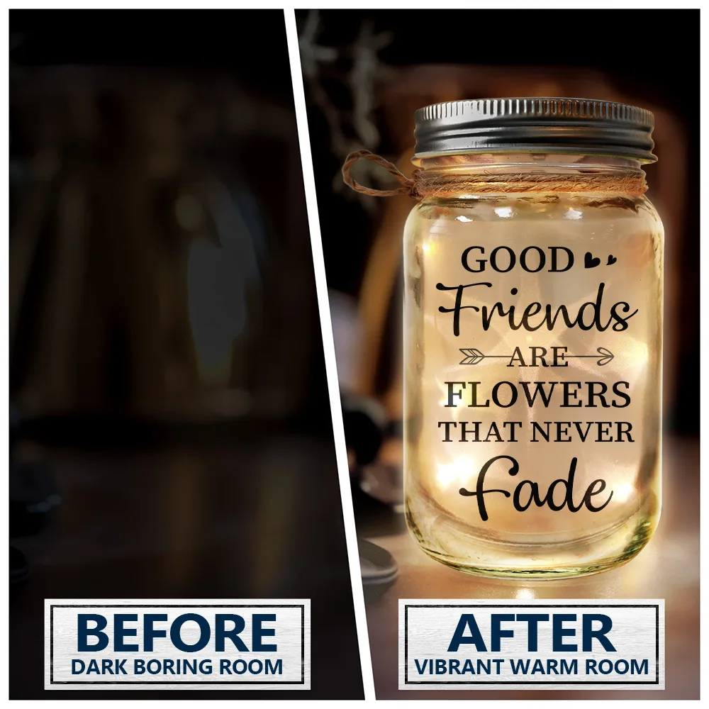 Birth Flower Grow An Old Friend - Personalized Mason Jar Light - Image 4