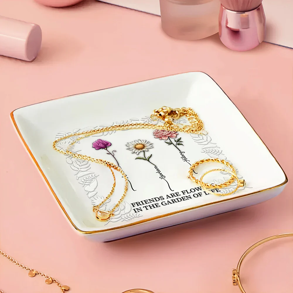 Birth Flower Grow An Old Friend - Personalized Ring Dish - Image 3