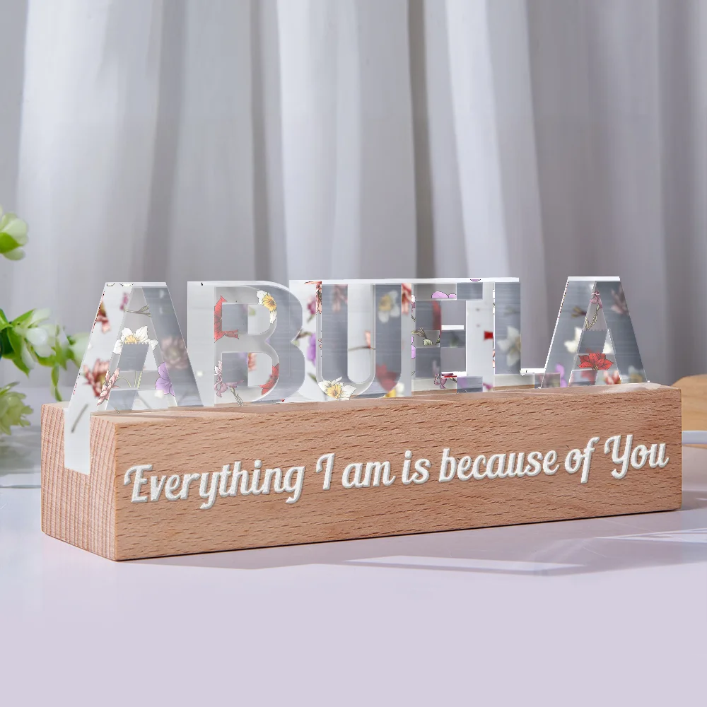 Birth Flower Mommy We Love You - Personalized Custom Shaped LED Light - Image 2