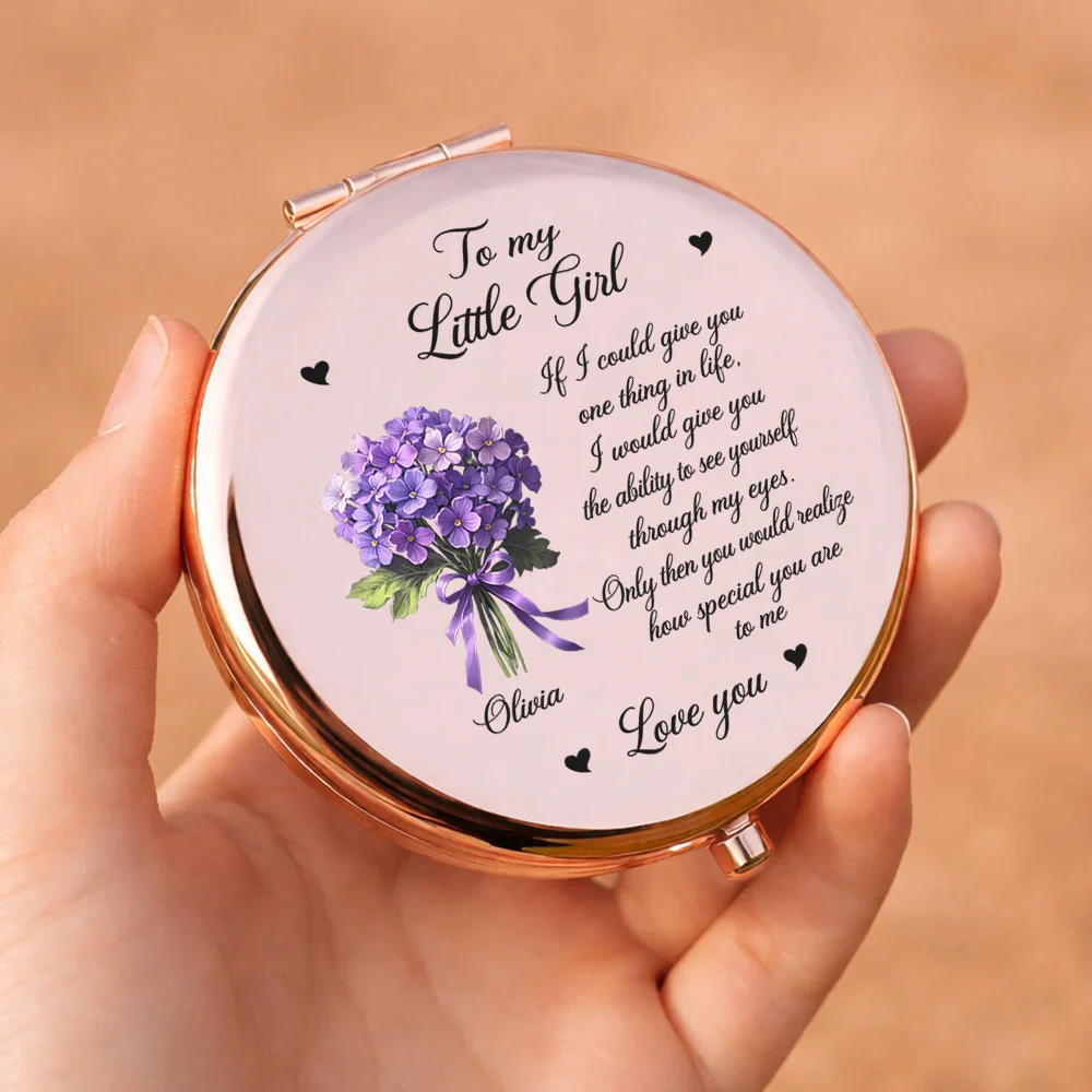 Birth Flower My Daughter How Special You Are To Me - Personalized Compact Mirror - Image 5
