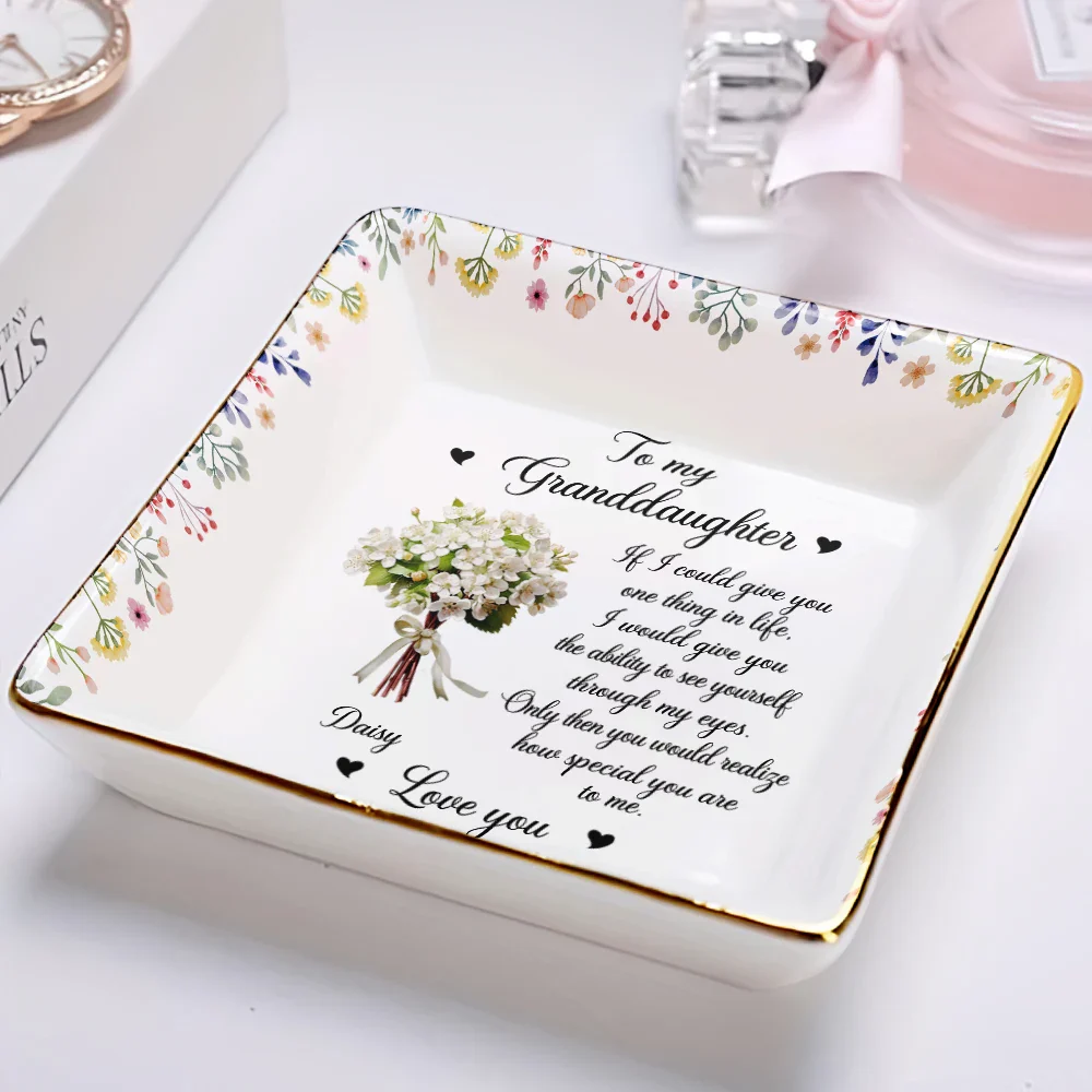 Birth Flower My Daughter How Special You Are To Me - Personalized Ring Dish - Image 2