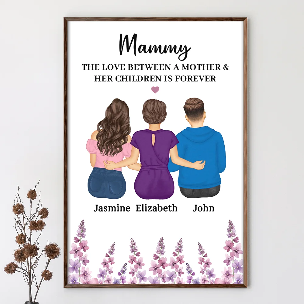 Birth Flower The Love Between A Mother And Her Daughters Sons - Personalised Poster - Image 3