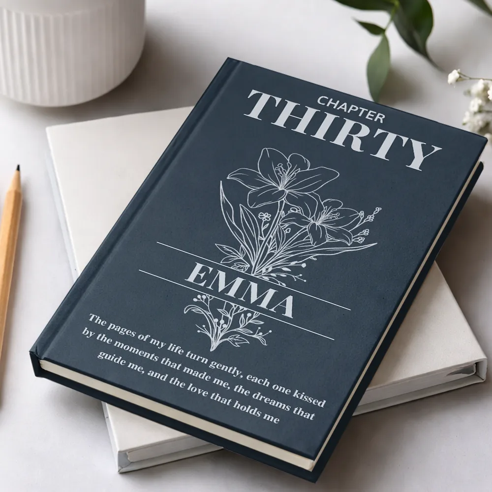 Birth Flower The Pages Of My Life Turn Gently - Personalized Hardcover Journal - Image 2
