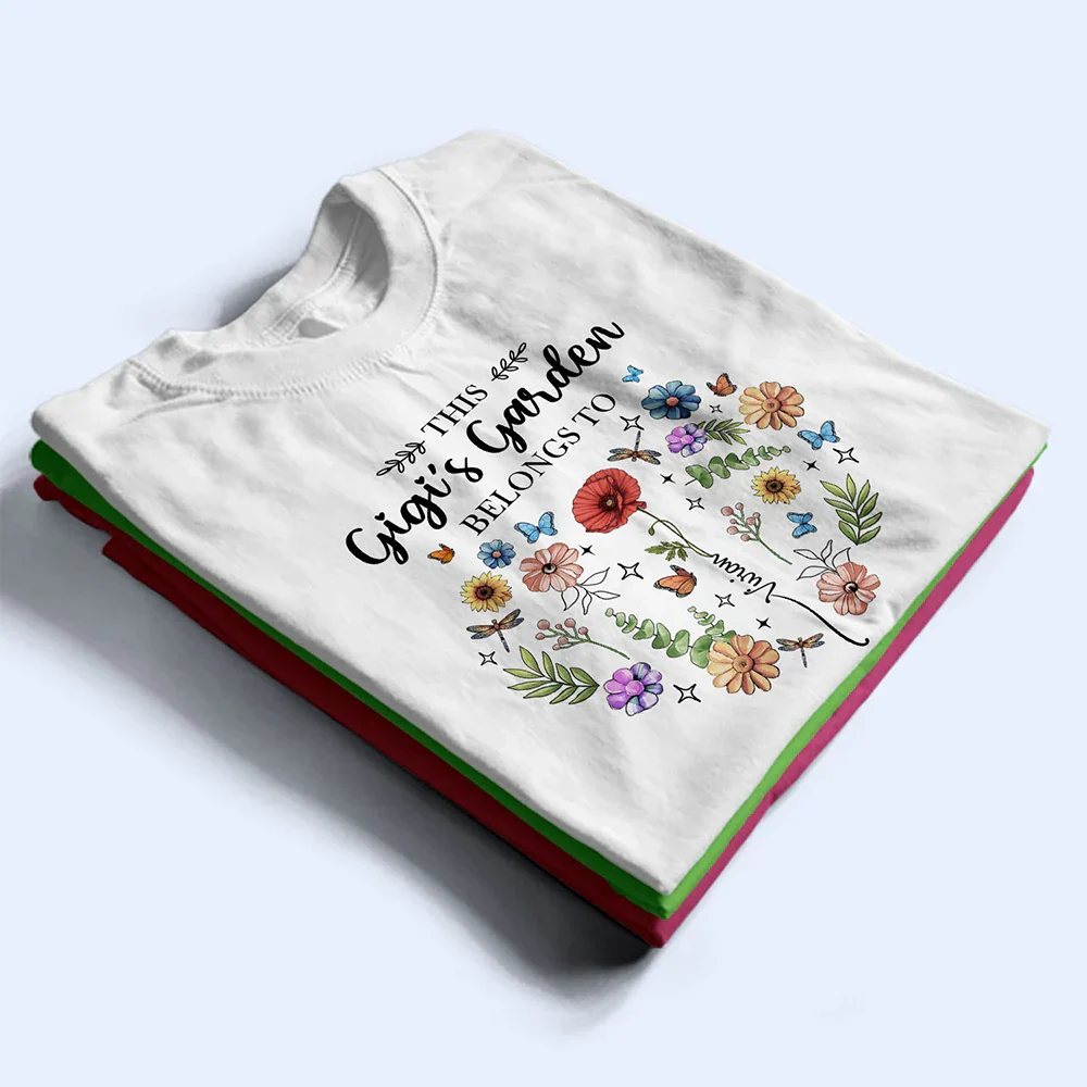 Birth Flower This Grandma's Garden Belongs - Personalized T Shirt - Image 2