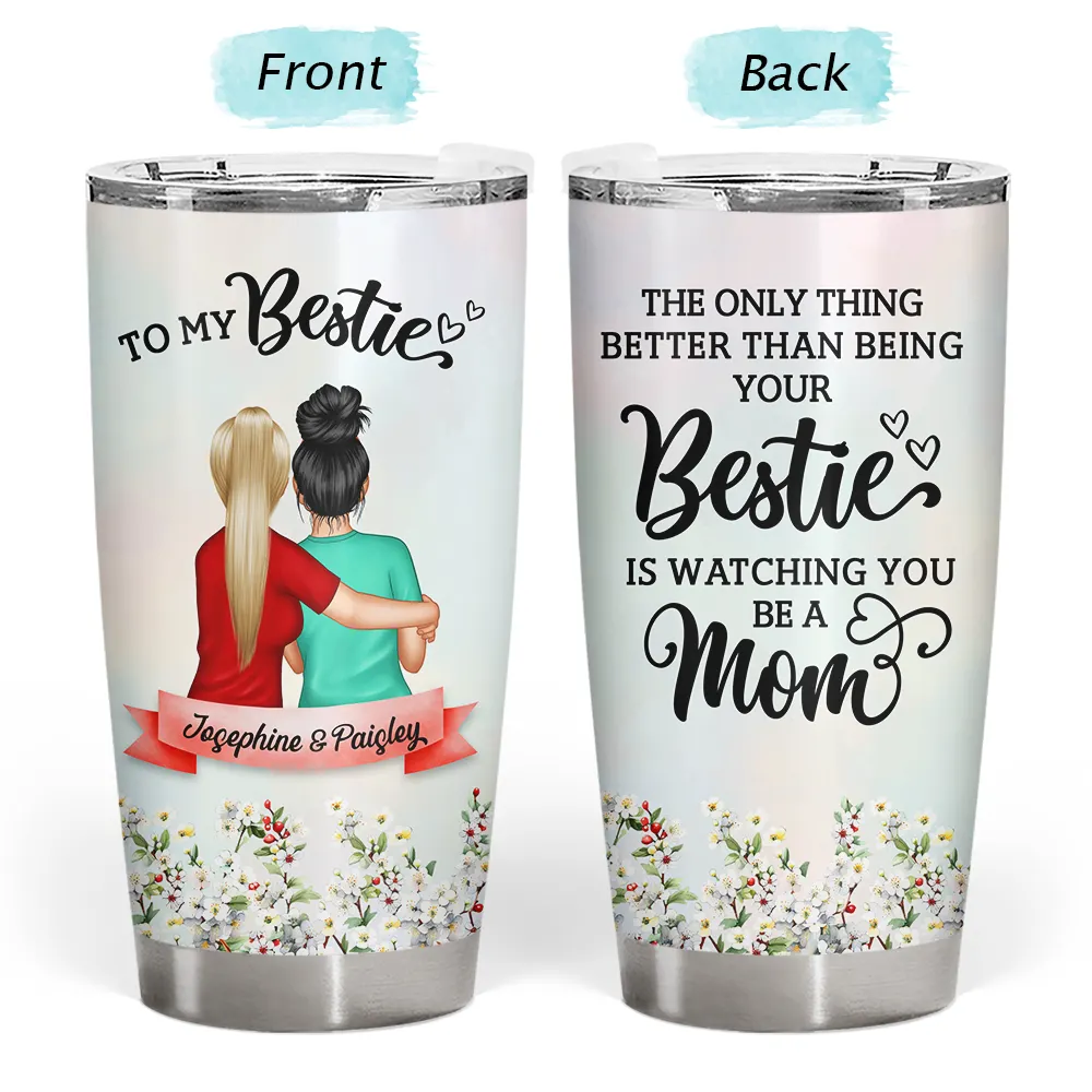 Birth Flower Watching You Be A Mom - Personalized Tumbler - Image 3
