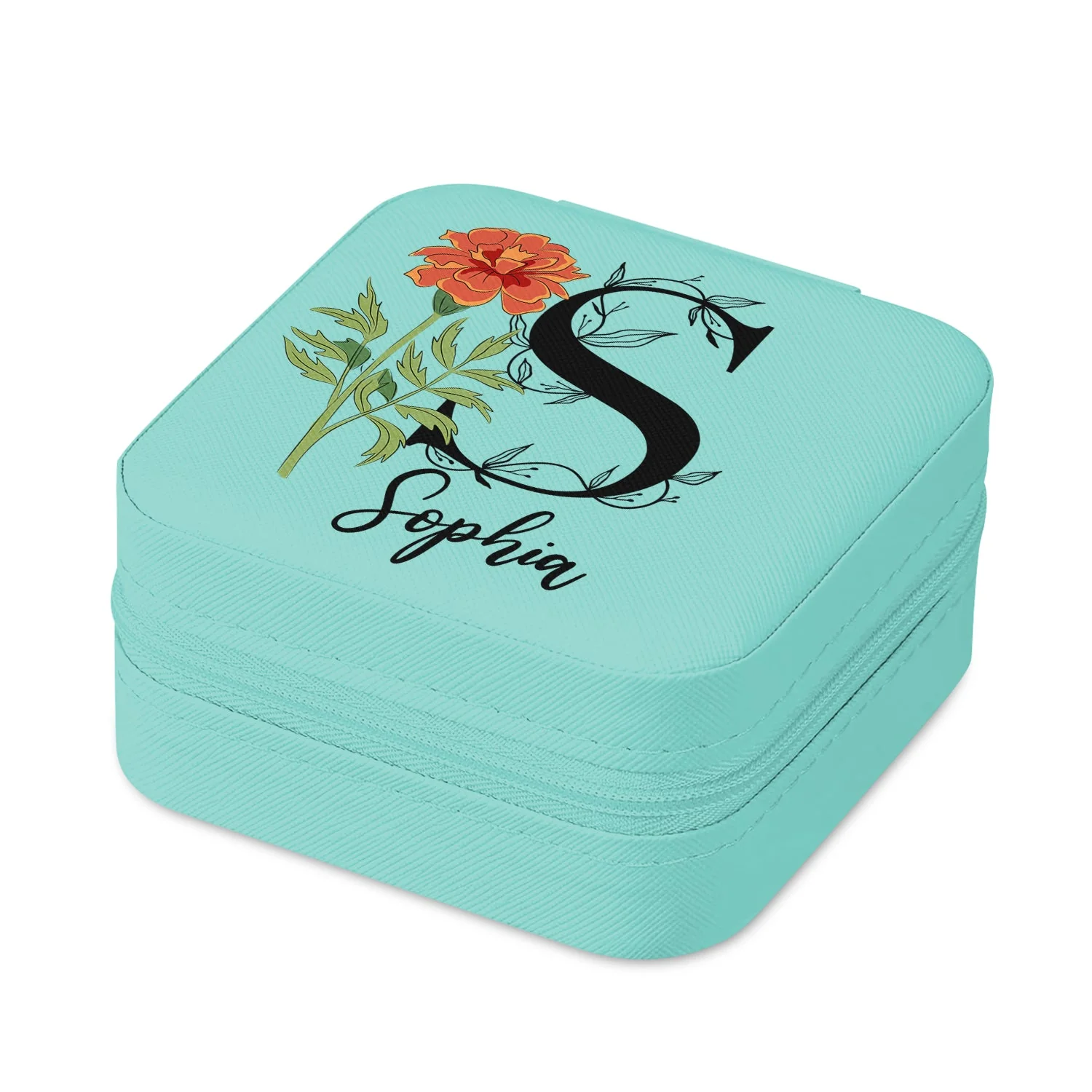 Birth Flower With Name - Gift For Her, Gift For Women - Personalized Jewelry Box - Image 2