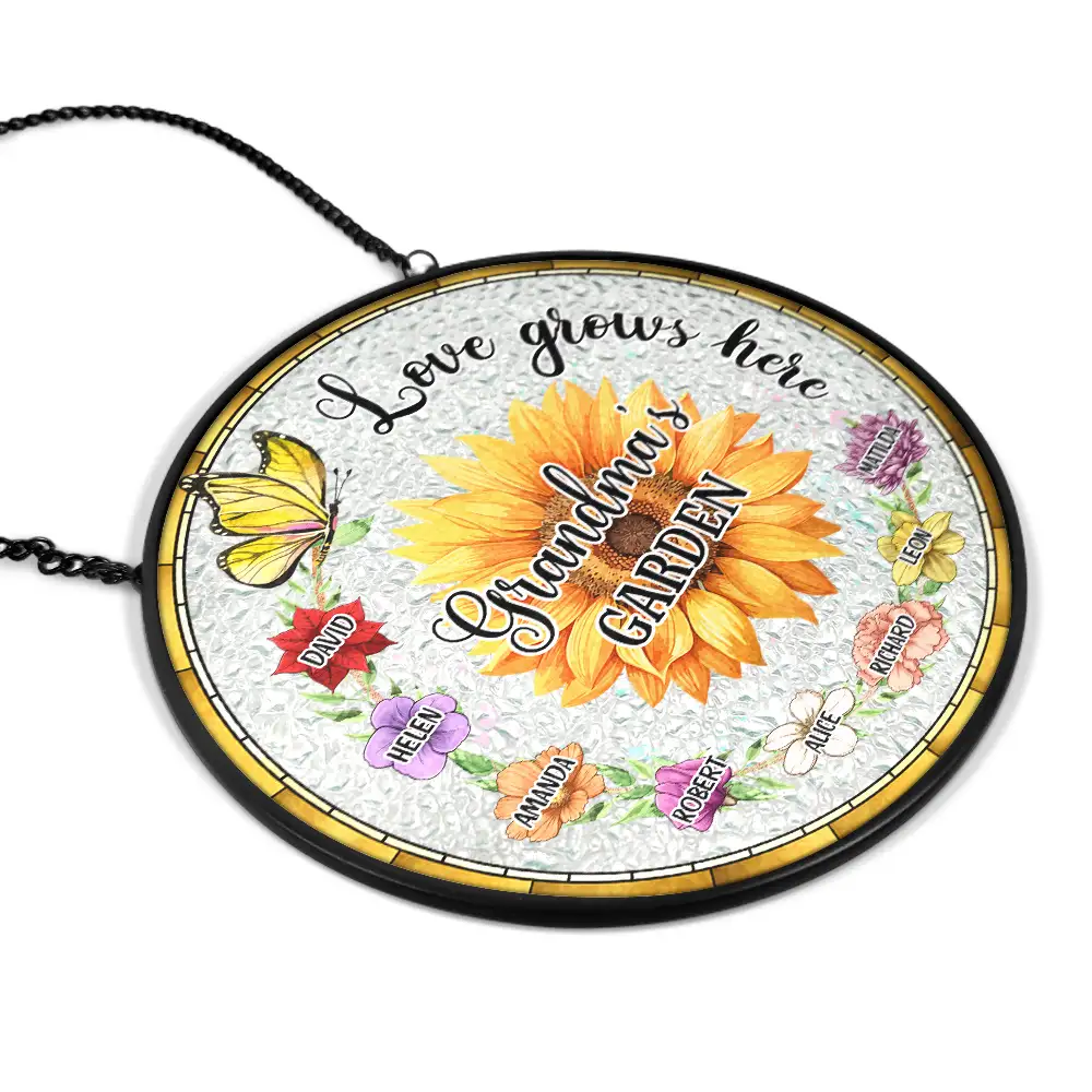 Birth Flowers Bless to Be Called - Personalized Stained Glass Window Hanging Suncatcher - Image 5