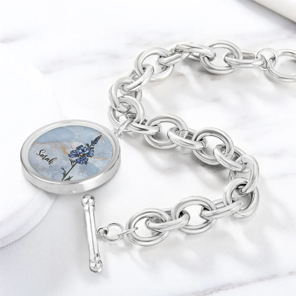 Birth Flowers Bloom Where You're Planted - Personalized Charm Bracelet - Image 2