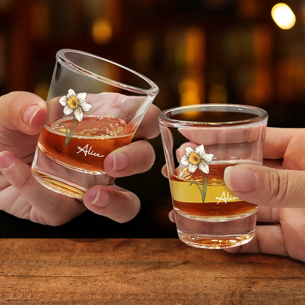 Birth Flowers - Personalized Shot Glass - Image 2