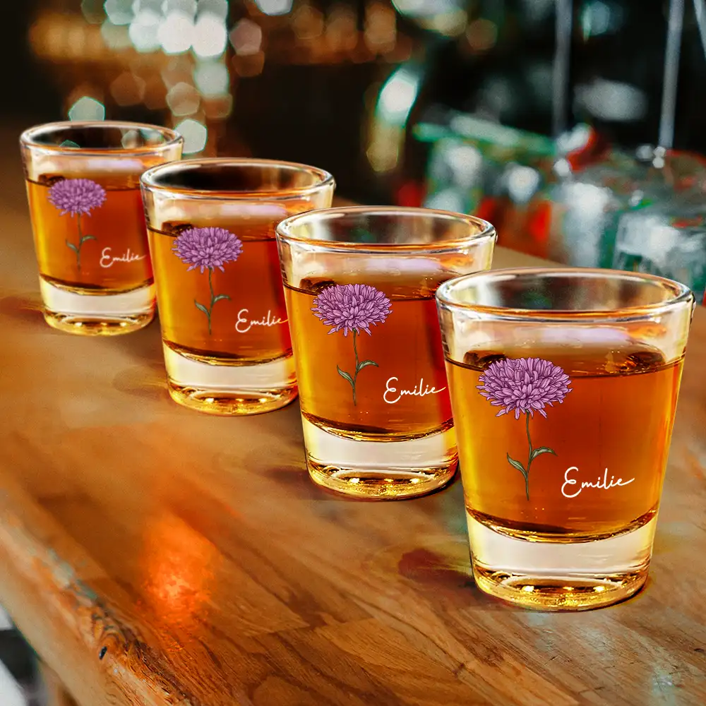 Birth Flowers - Personalized Shot Glass - Image 4