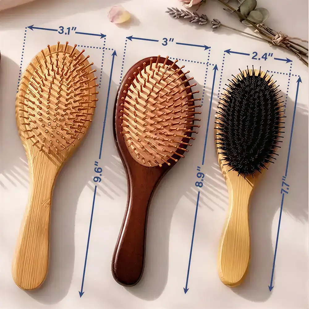 Birth Flowers Women Girl Bestie Sister Mom - Personalized Wooden Hair Brush - Image 3