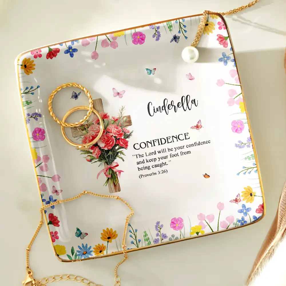 Birth Month Bouquet With Matching Bible Verse - Personalized Ring Dish - Image 4