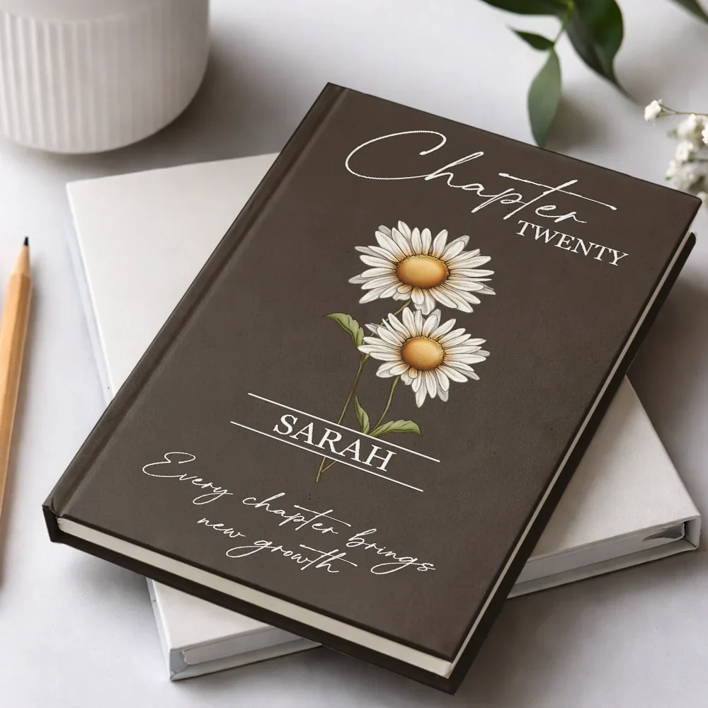 Birth Month Flower Every Chapter Brings New Growth - Personalized Hardcover Journal - Image 2