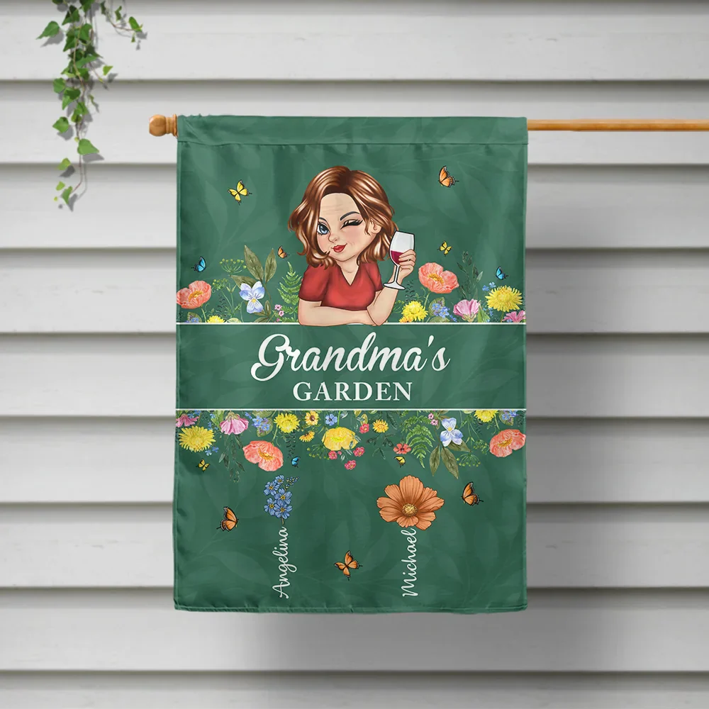 Birth Month Flower Grandma's Garden - Personalized Flag - Image 2