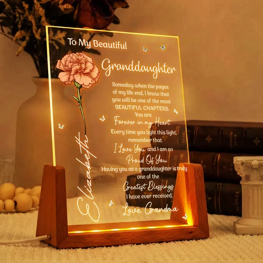 Birth Month Flower My Daughter Even When I'm Not Close By - Personalized Night Light - Image 4