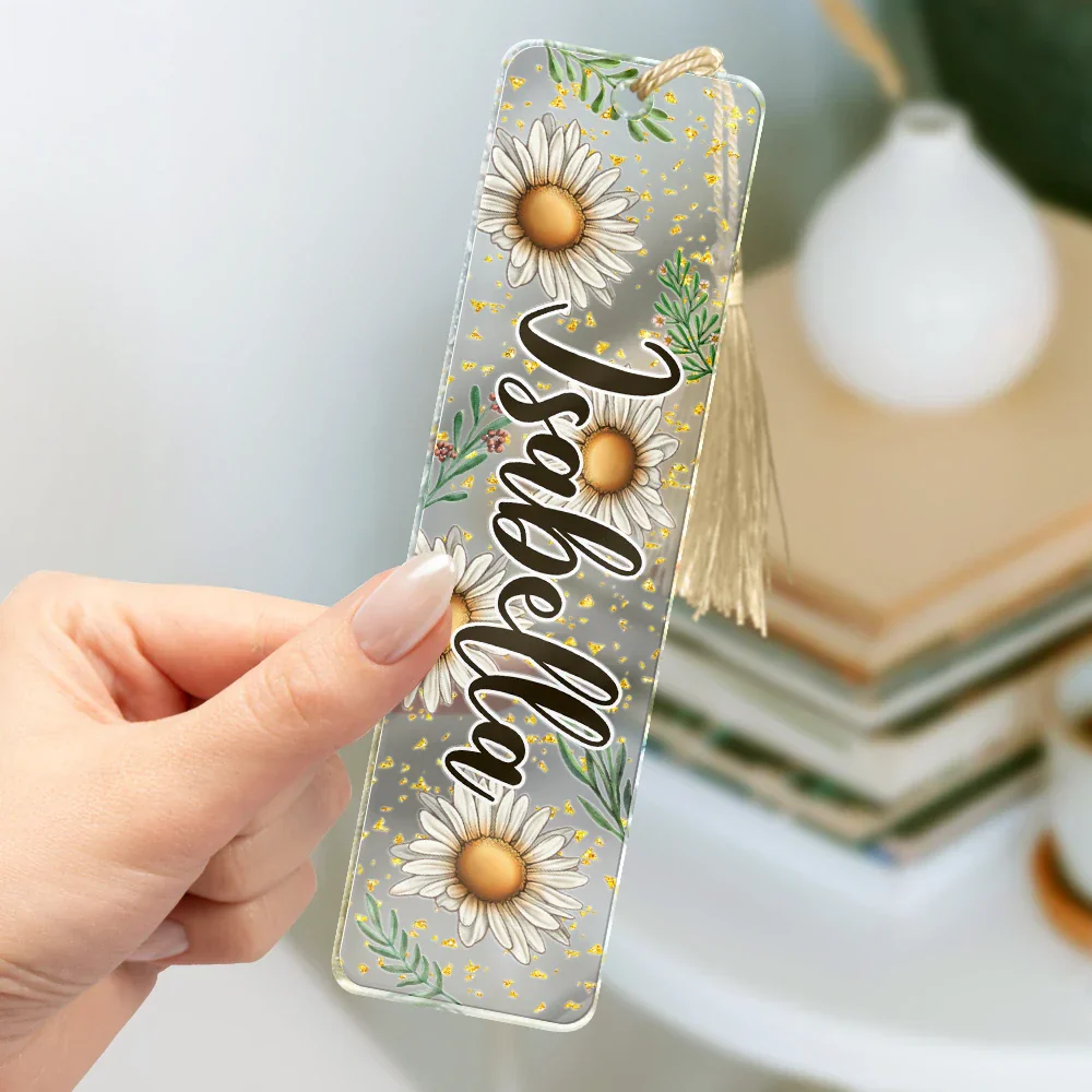 Birth Month Flower & Name - Personalized Acrylic Bookmark - Image 3