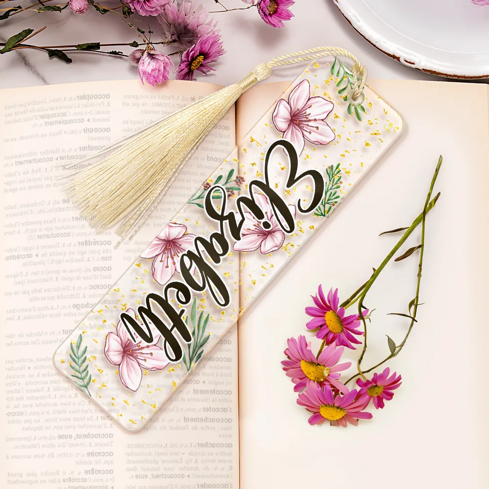 Birth Month Flower & Name - Personalized Acrylic Bookmark - Image 6