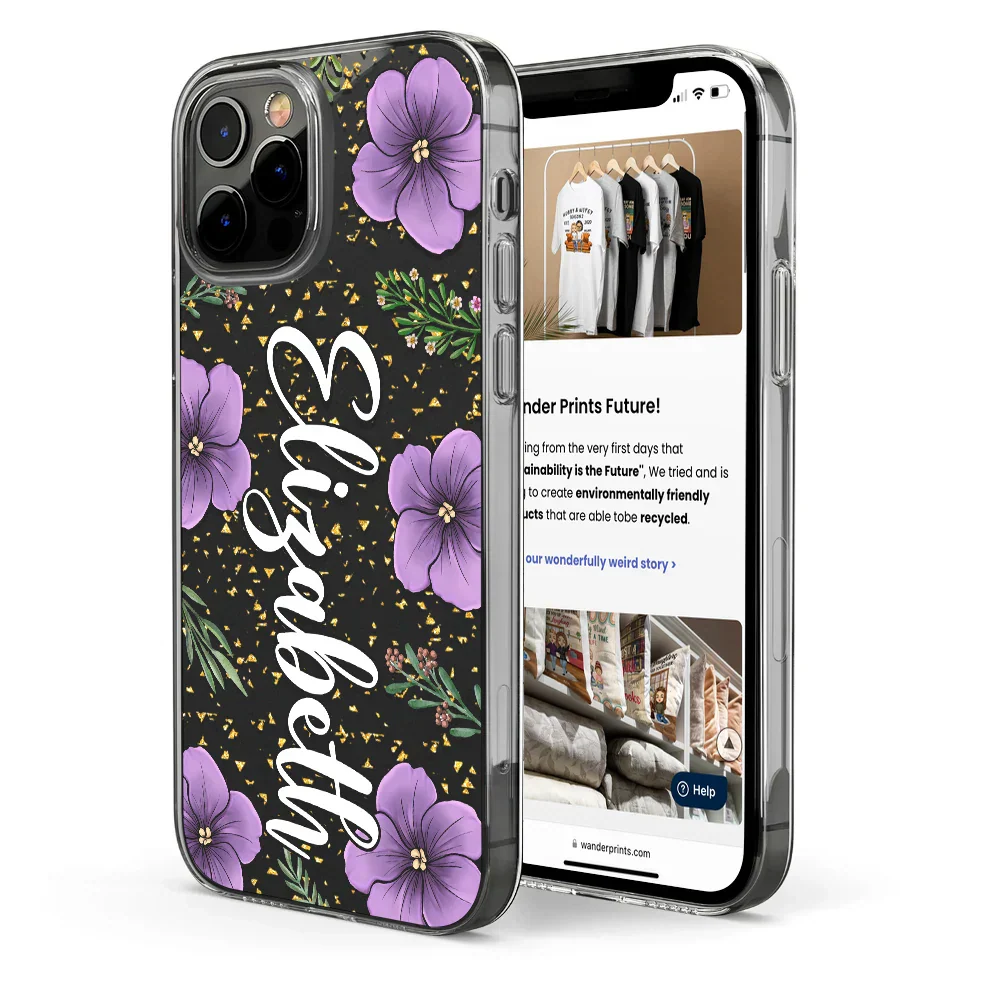 Birth Month Flower & Name - Personalized Clear Phone Case - Image 4