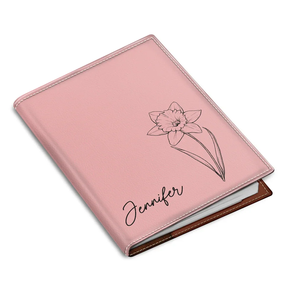 Birth Month Flower - Personalized Passport Cover, Passport Holder - Image 2