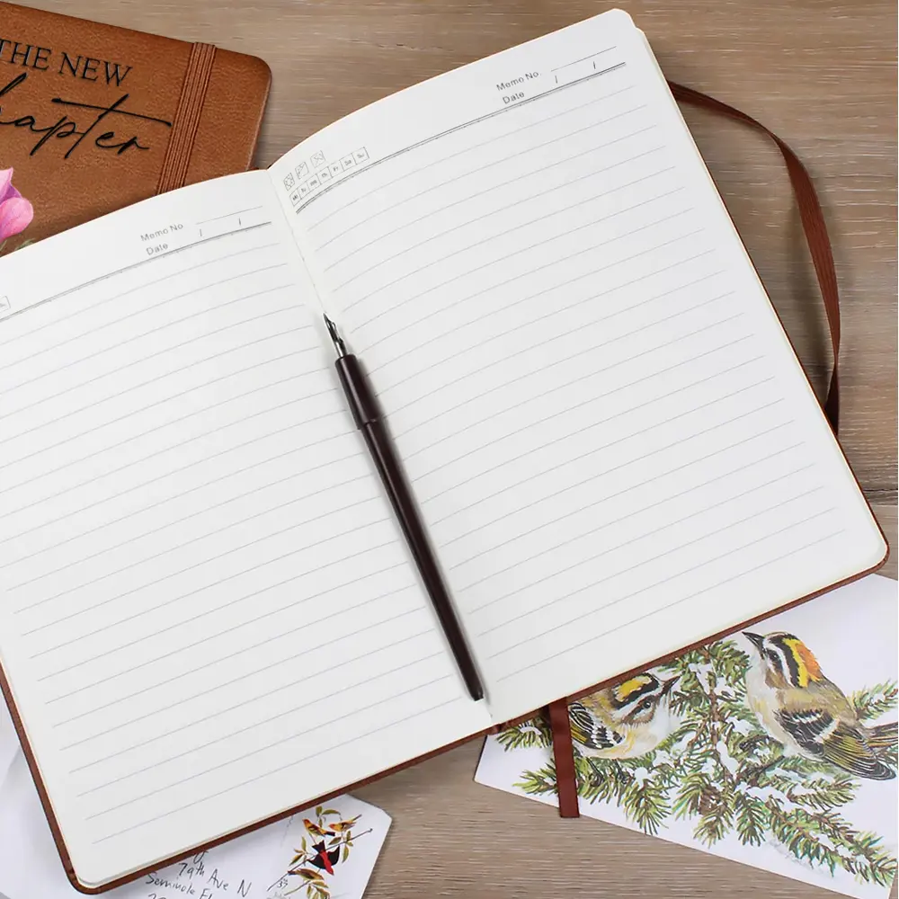 Birth Month Flower The New Chapter - Personalized Leather Journal - Image 3