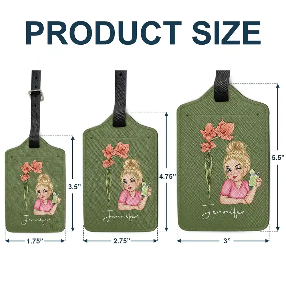 Birth Month Flower Travel Lover - Personalized Luggage Tag - Image 5