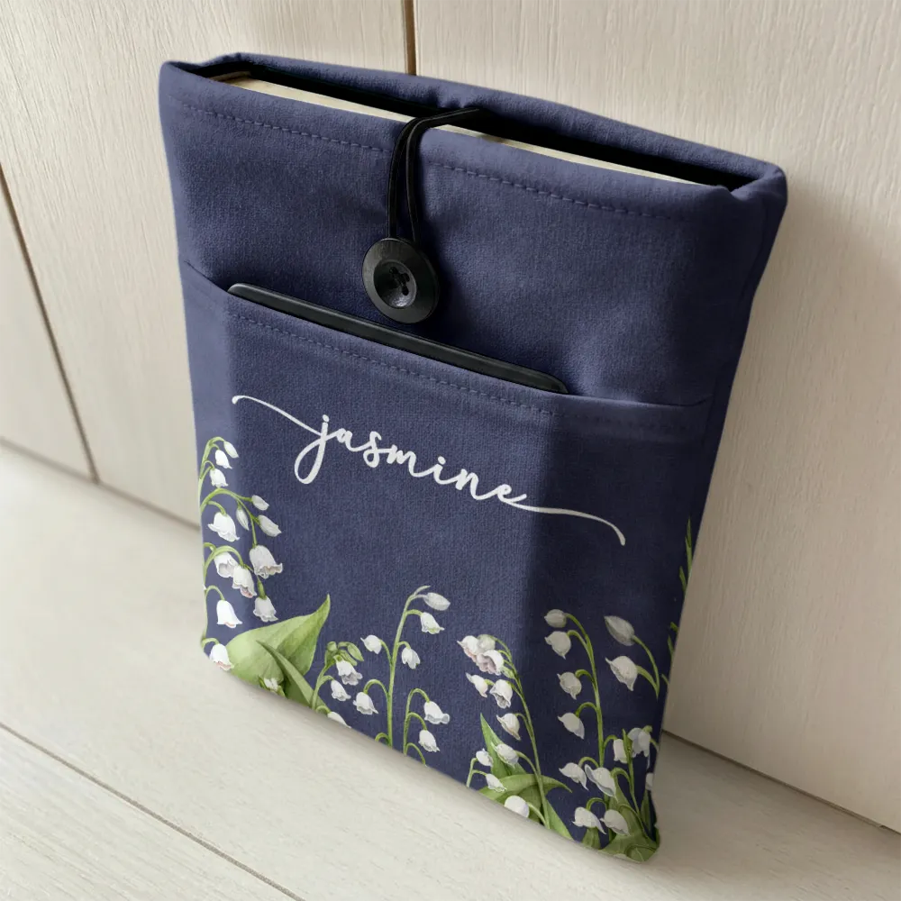 Birth Month Flower Watercolor Blooming In Love - Personalized Book Sleeve - Image 2