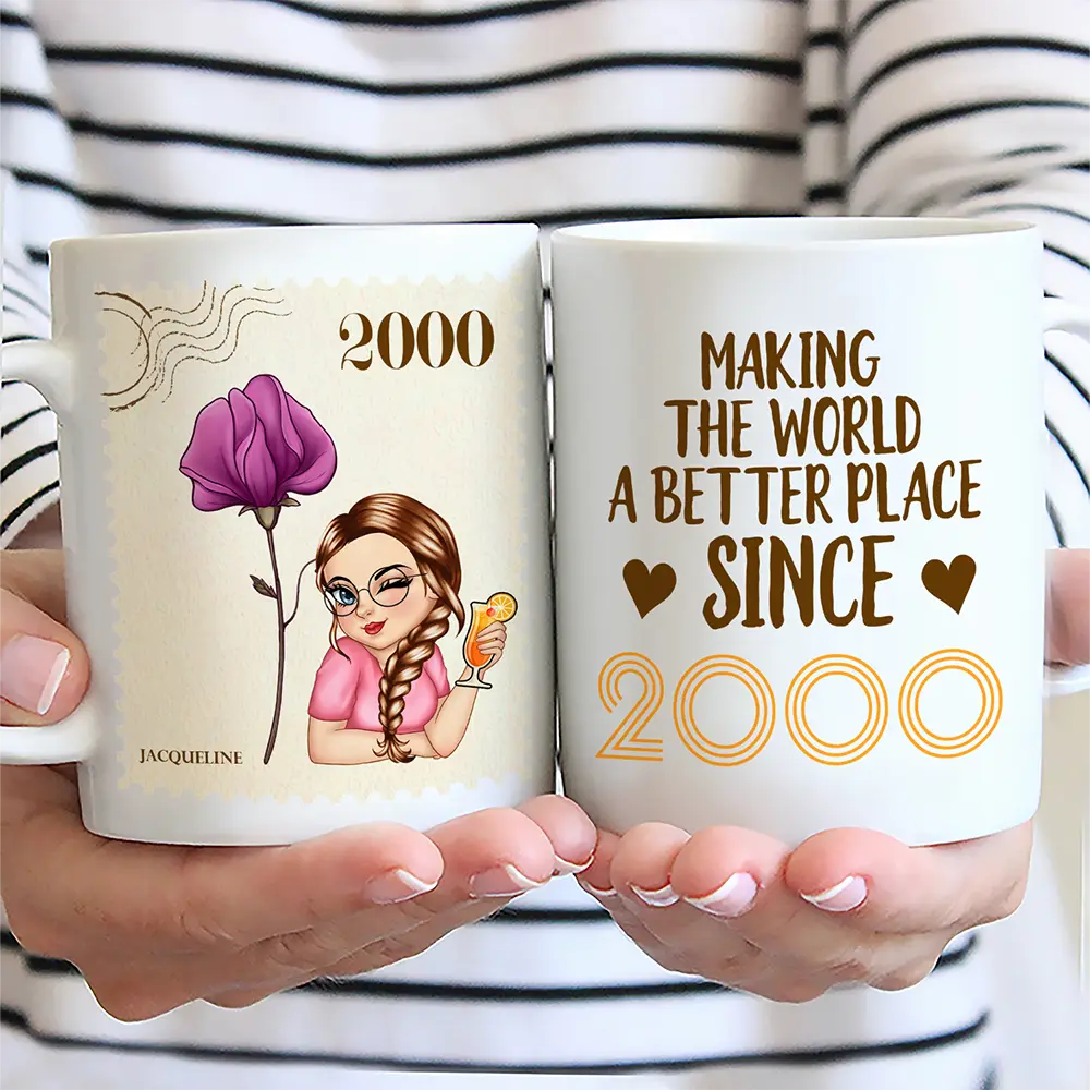 Birth Month Flowers Bloom Making The World A Better Place - Personalized Mug - Image 2