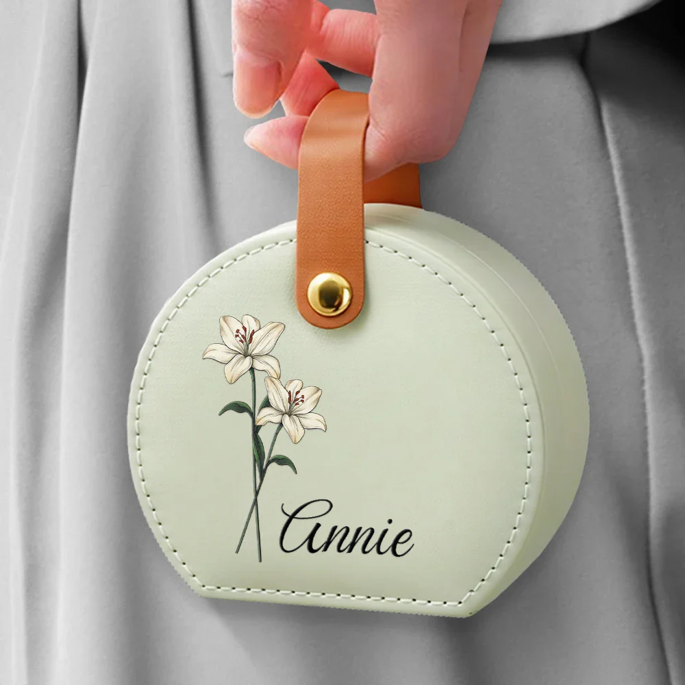 Birth Month Flowers Bloom Where You're Planted - Personalized Jewelry Box With Handle - Image 5