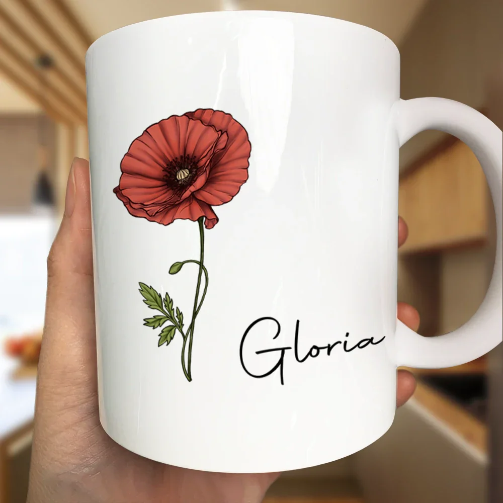 Birth Month Flowers Bloom Where You're Planted - Personalized Mug - Image 3