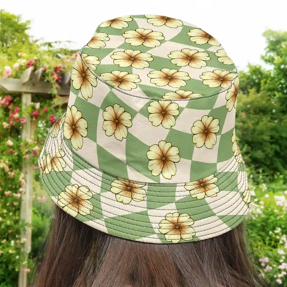 Birth Month Flowers Bloom Where You're Planted Women - Personalized Bucket Hat - Image 4